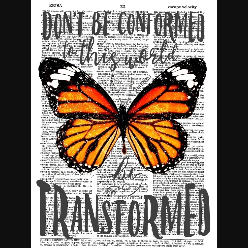 Monarch Butterfly Dictionary Art Print Bible Quote